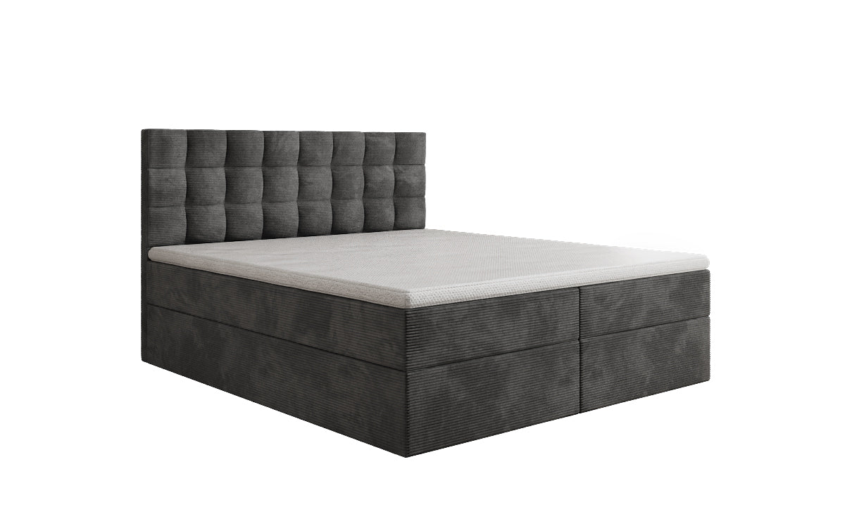 Como box spring bed in corduroy with storage