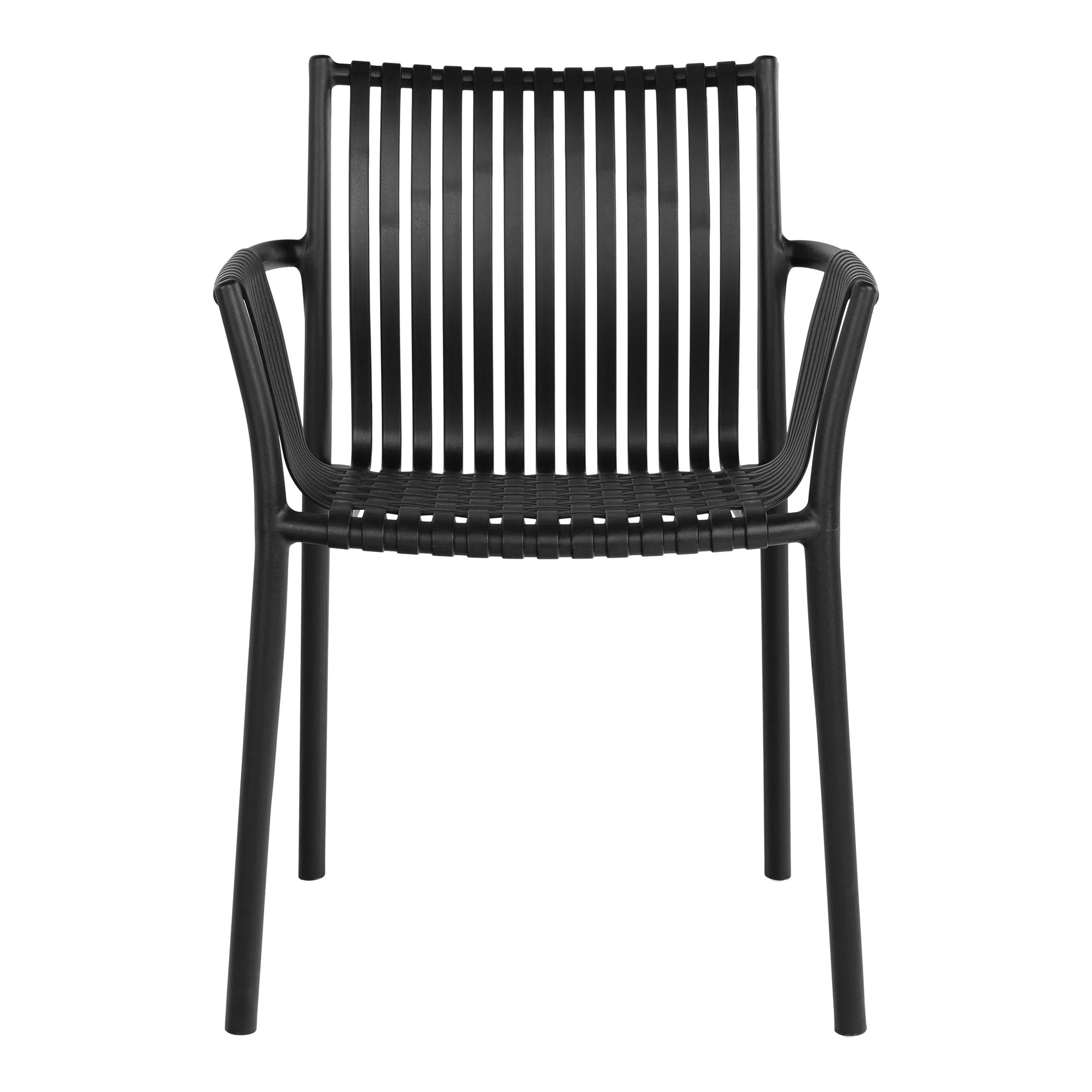 Set of 4 - Verona Black Garden Chair - Stackable Outdoor Chair