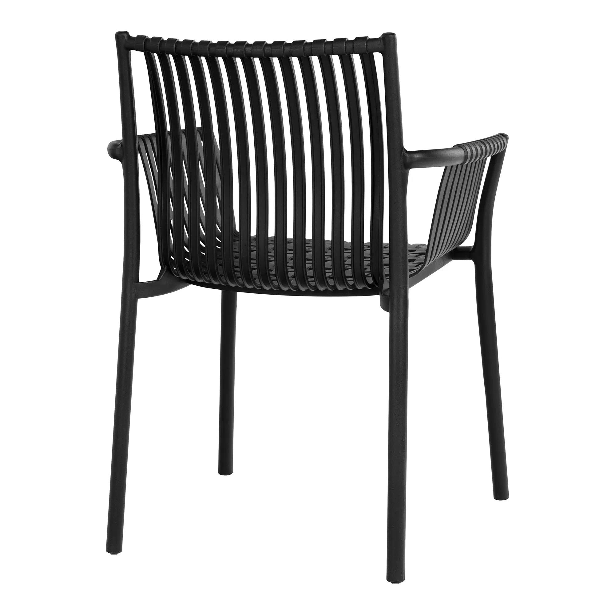 Set of 4 - Verona Black Garden Chair - Stackable Outdoor Chair