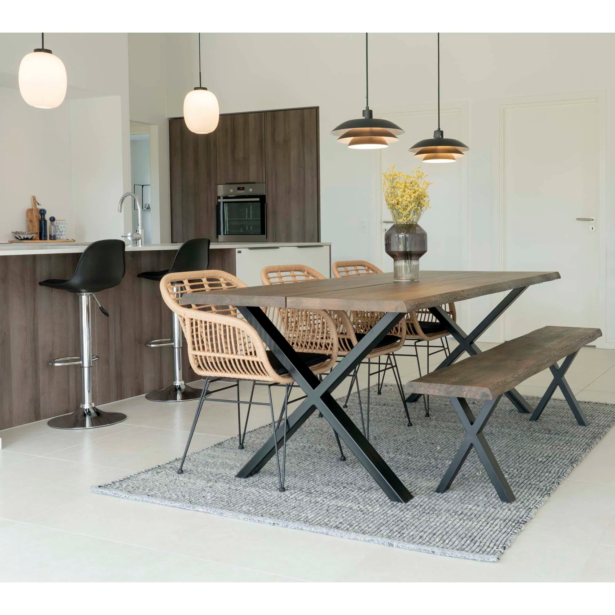 Set of 2 - Firenze Natural Garden Chair made of Steel/Polyrattan