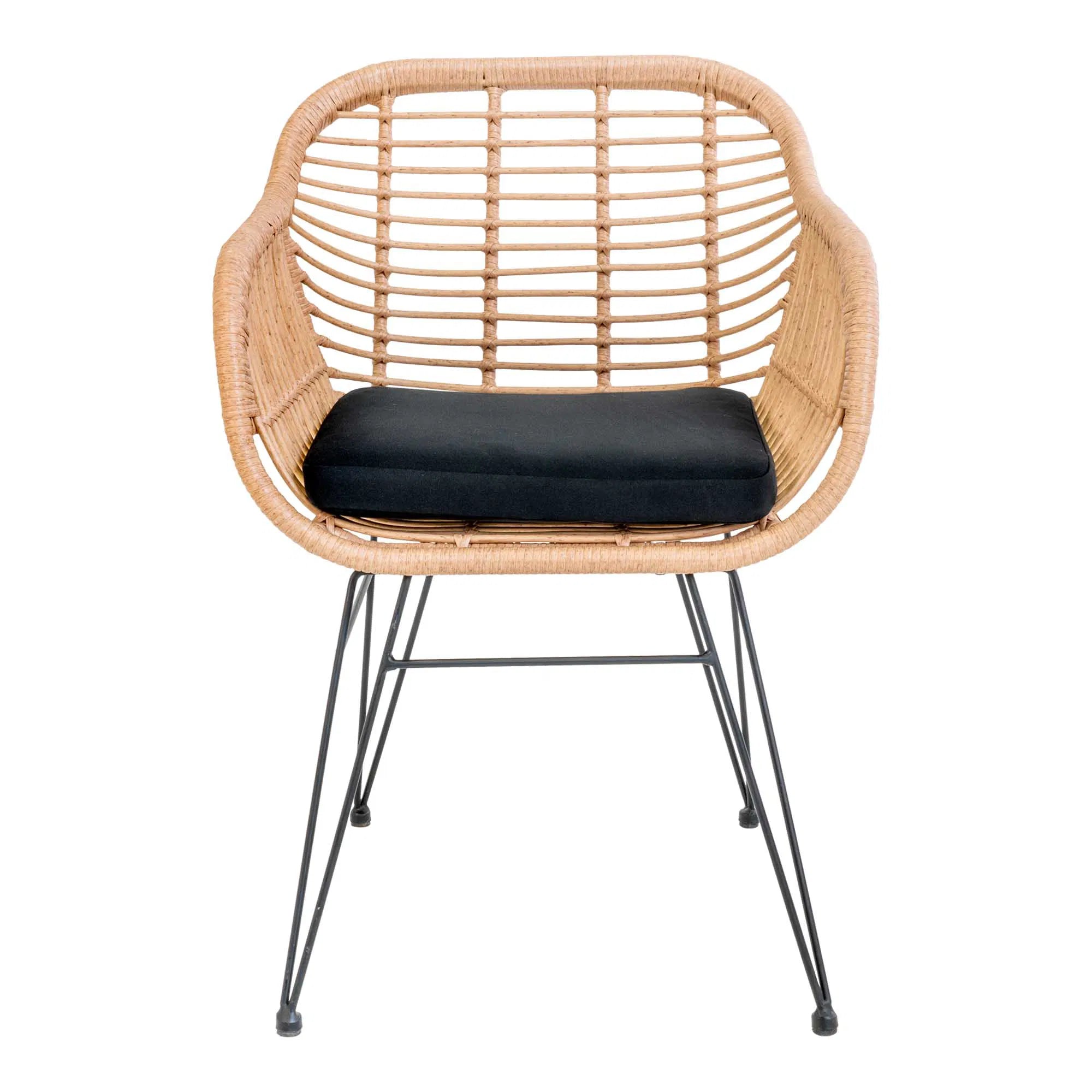 Set of 2 - Firenze Natural Garden Chair made of Steel/Polyrattan