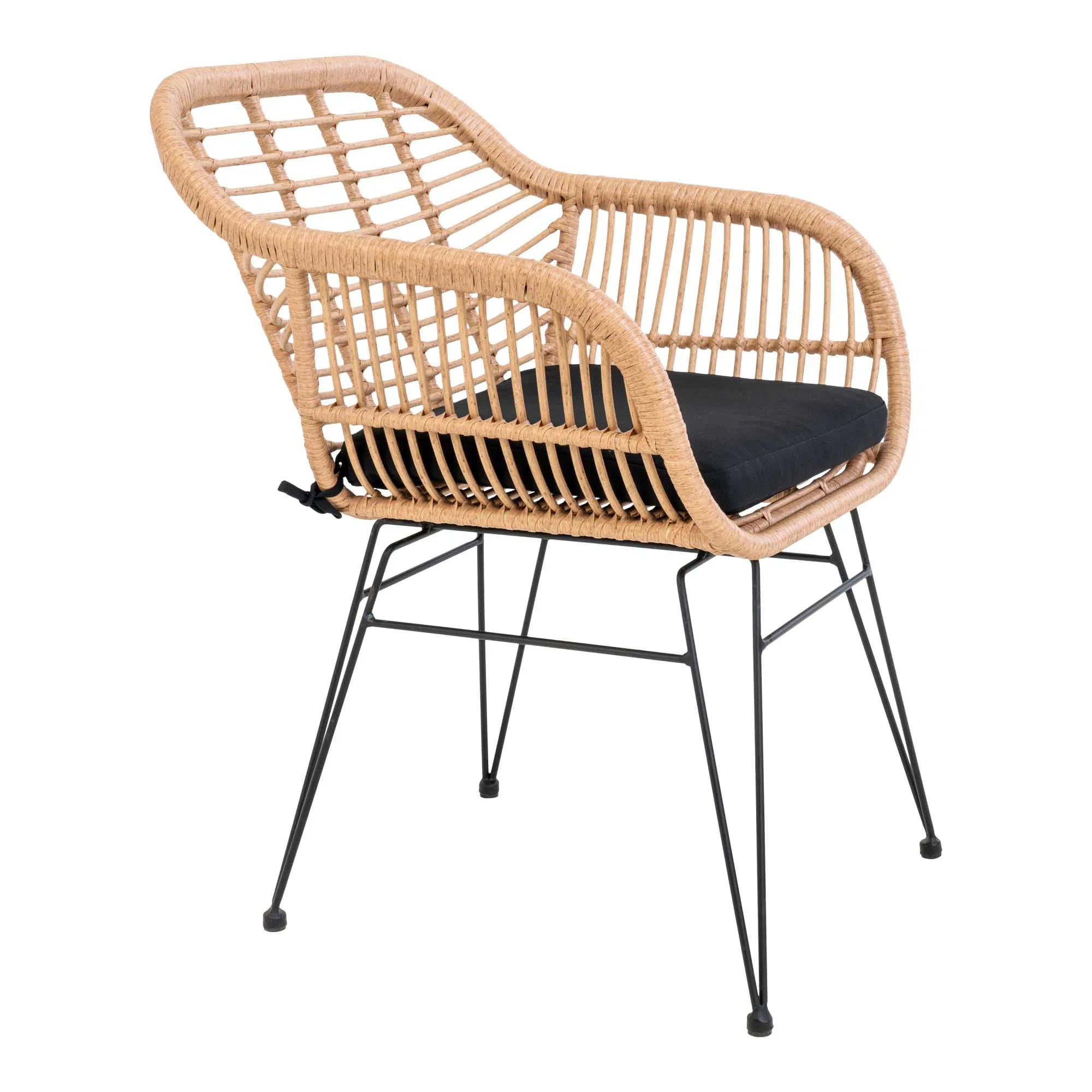 Set of 2 - Firenze Natural Garden Chair made of Steel/Polyrattan