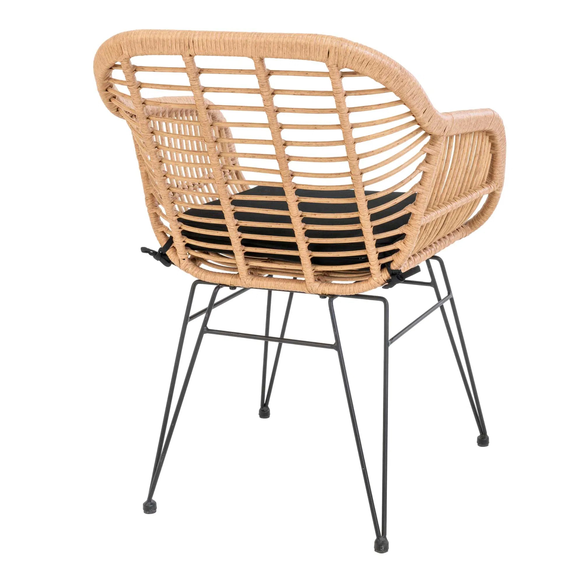 Set of 2 - Firenze Natural Garden Chair made of Steel/Polyrattan