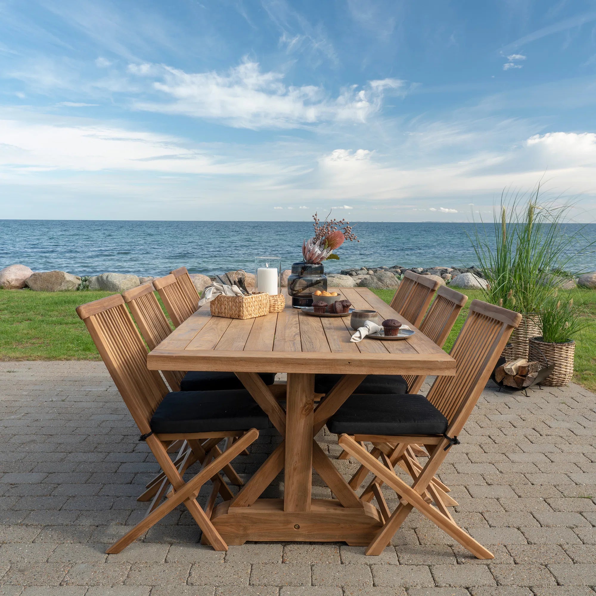 Garden Dining Table Goliath – Teak, 240 × 100 cm
