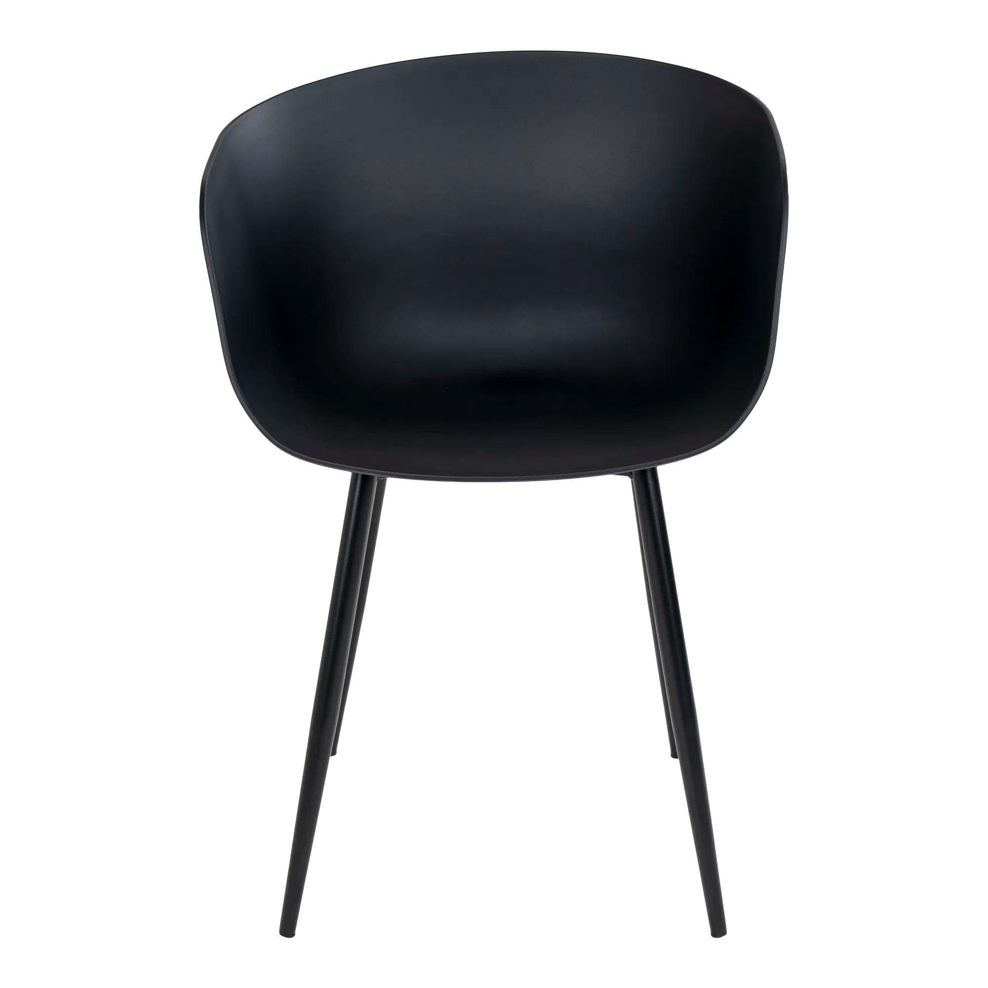 Set of 2 - Lena Black Garden Chair with Steel Frame