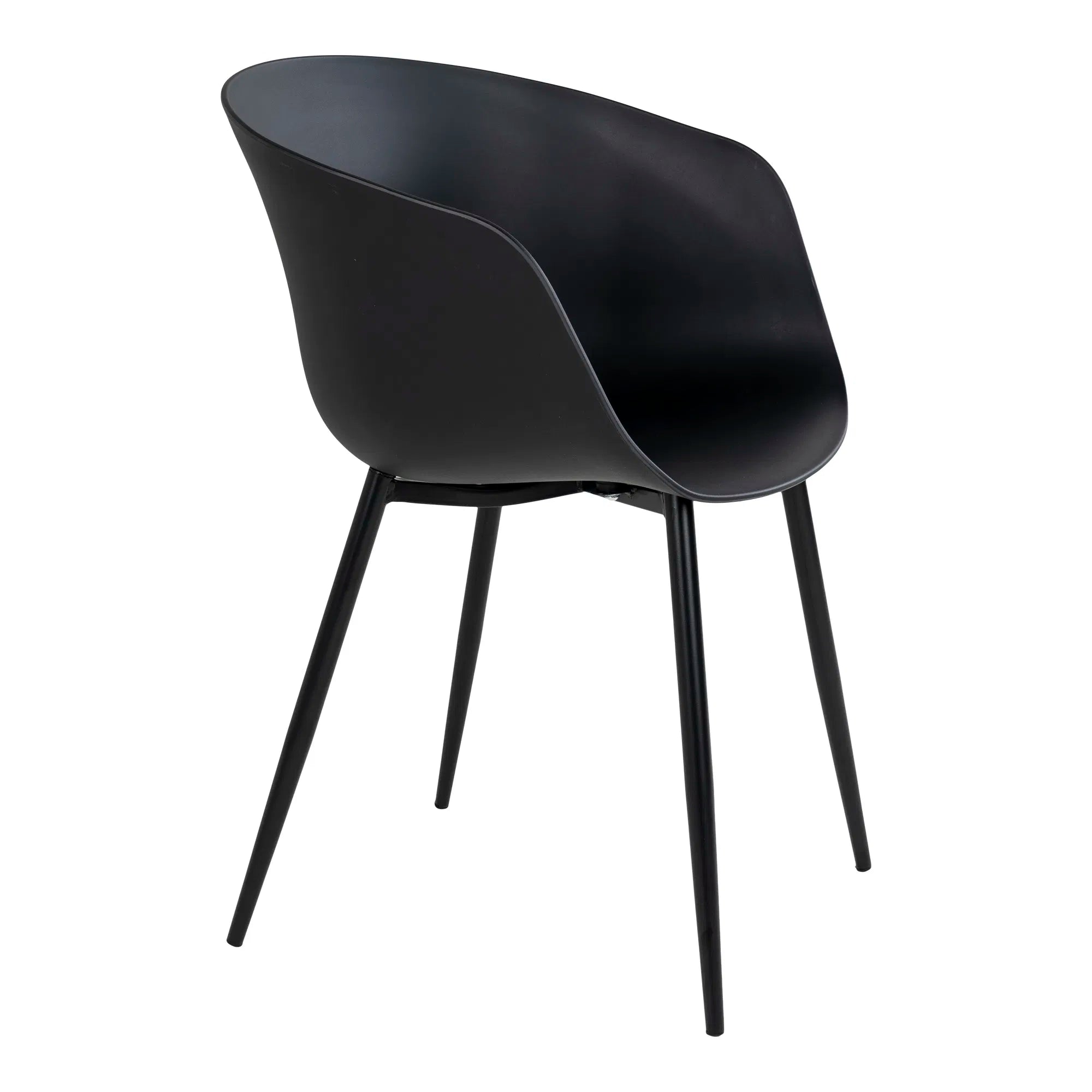 Set of 2 - Lena Black Garden Chair with Steel Frame