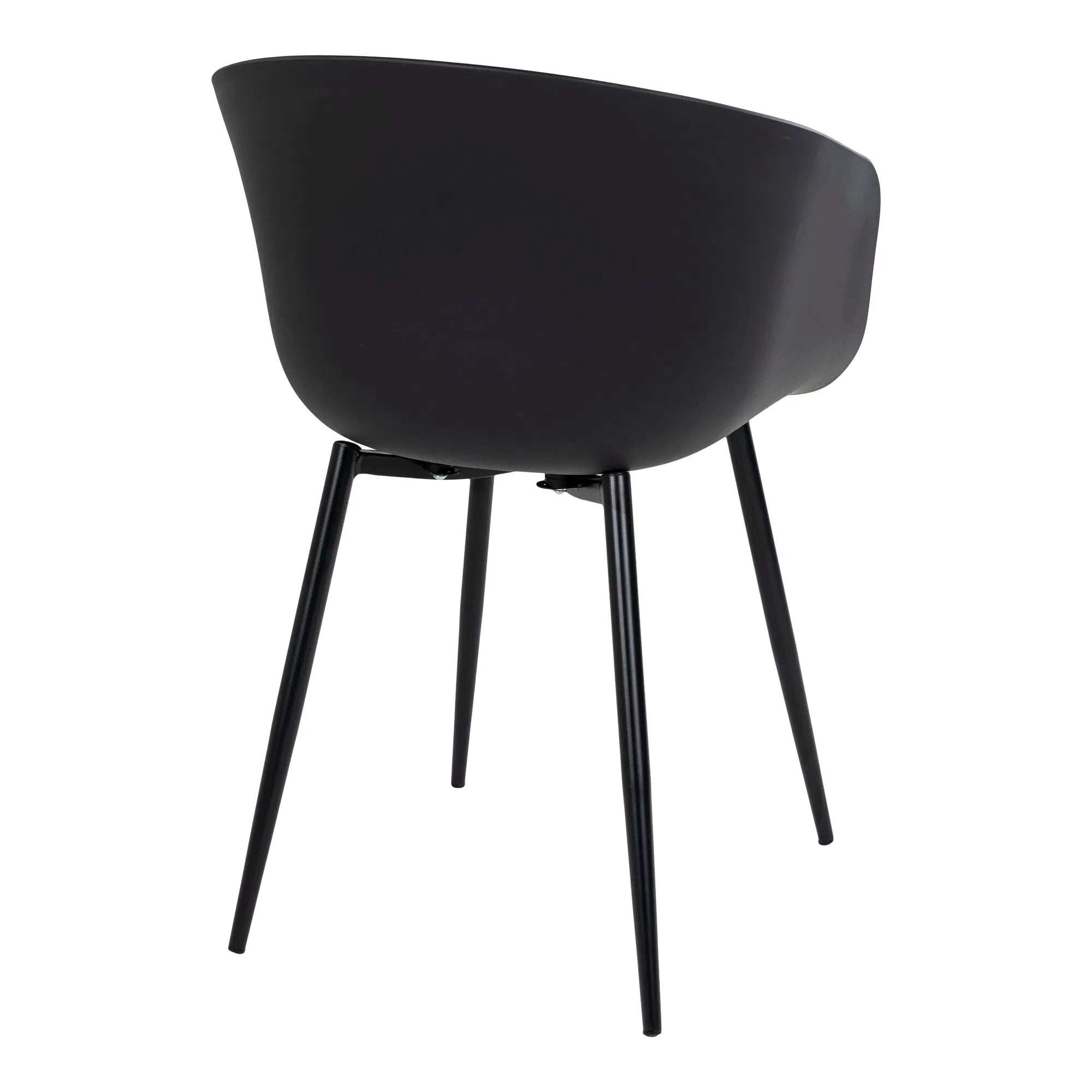 Set of 2 - Lena Black Garden Chair with Steel Frame