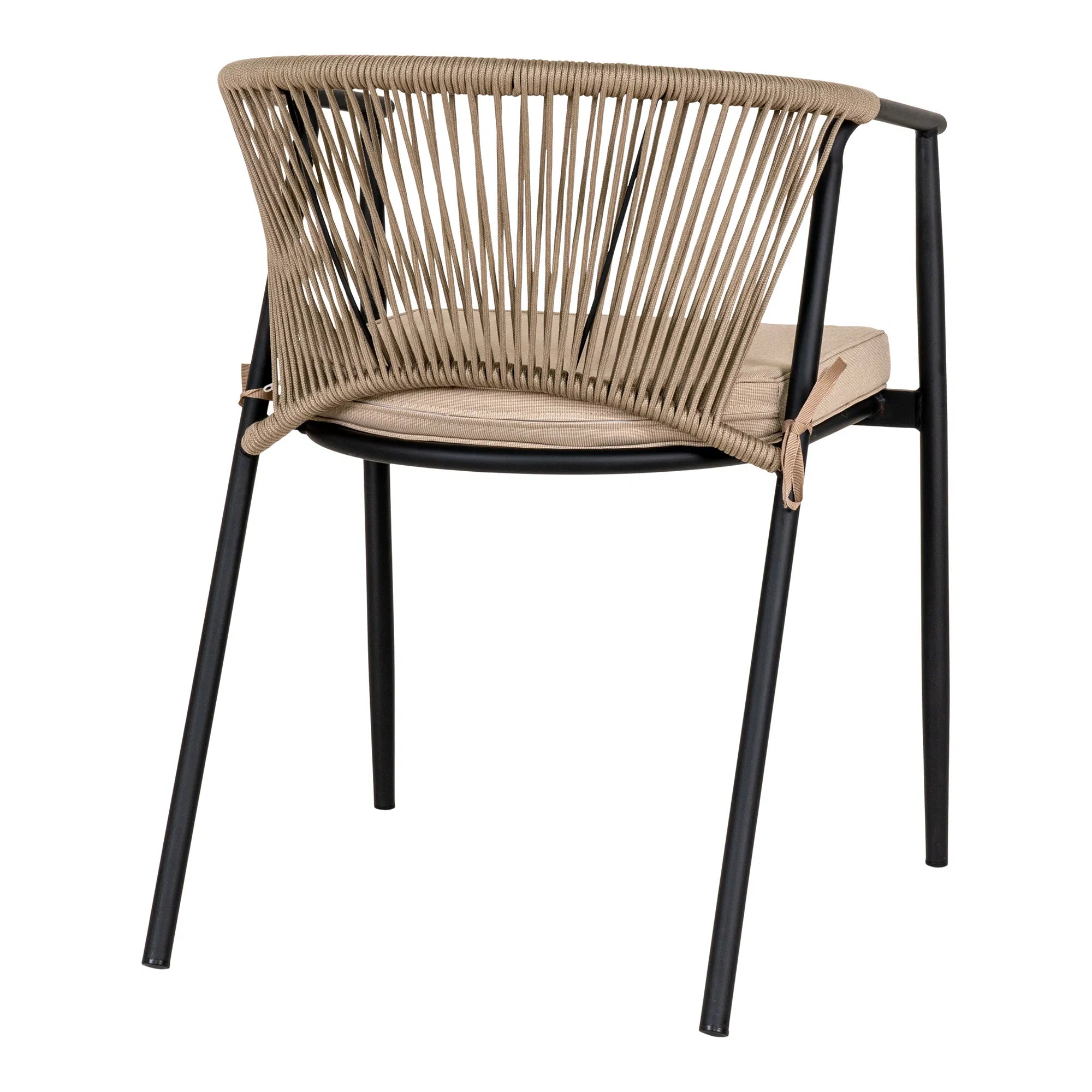 Set of 2 - Lazaro Garden Chair Black/Beige