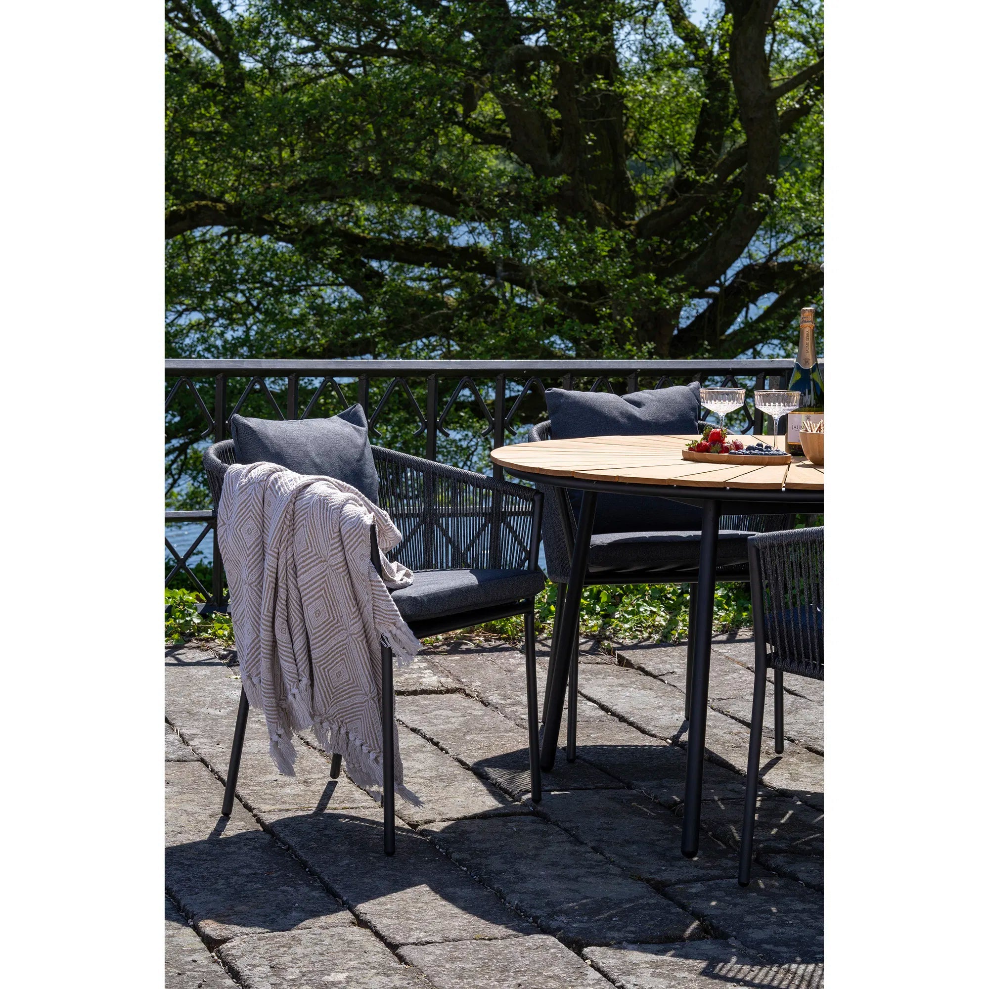 Set of 4 - Tavira Garden Chair Black/Gray