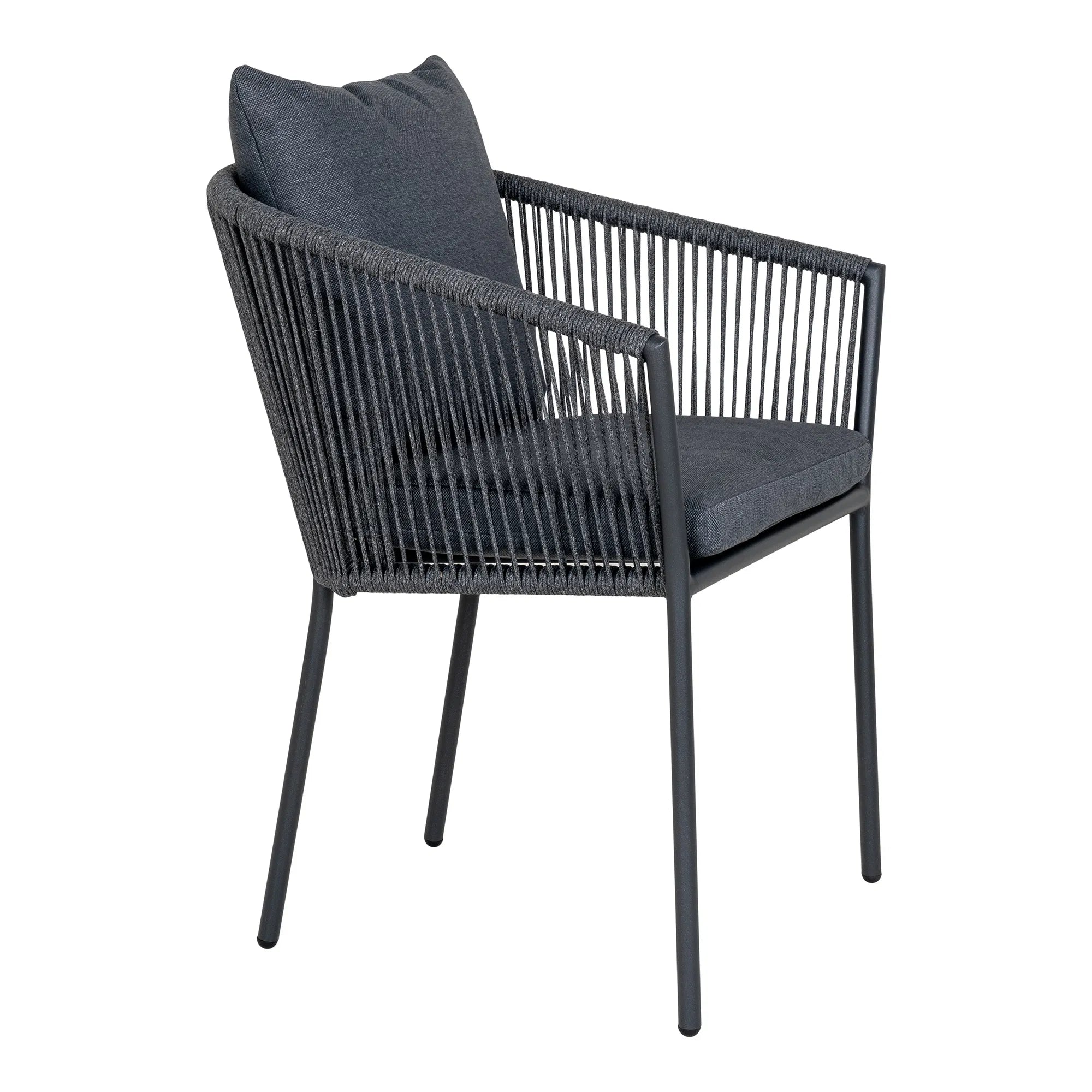 Set of 4 - Tavira Garden Chair Black/Gray