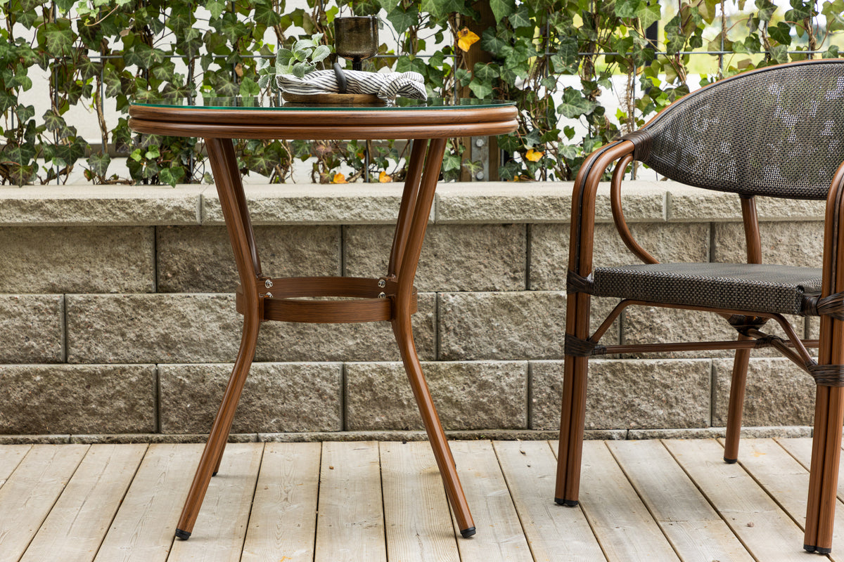 Coffee Table Simon - Ø70 with Brown Tabletop