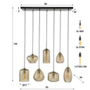 Pendant light Astralis – with handmade glass lampshades