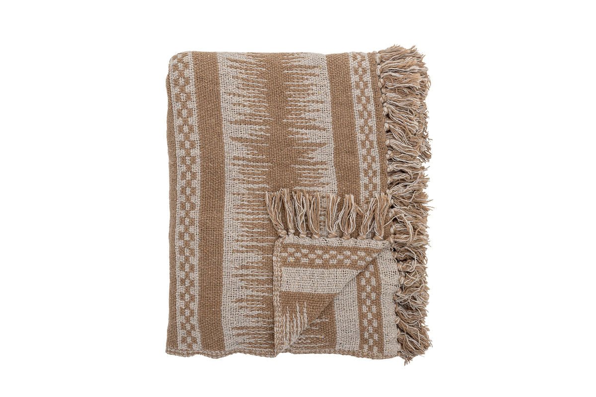 Throw Blanket Malia - Brown, made from recycled cotton