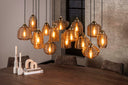 Pendant Light "Solaro" – with 15 Lights in Rib Glass Design and Amber Color