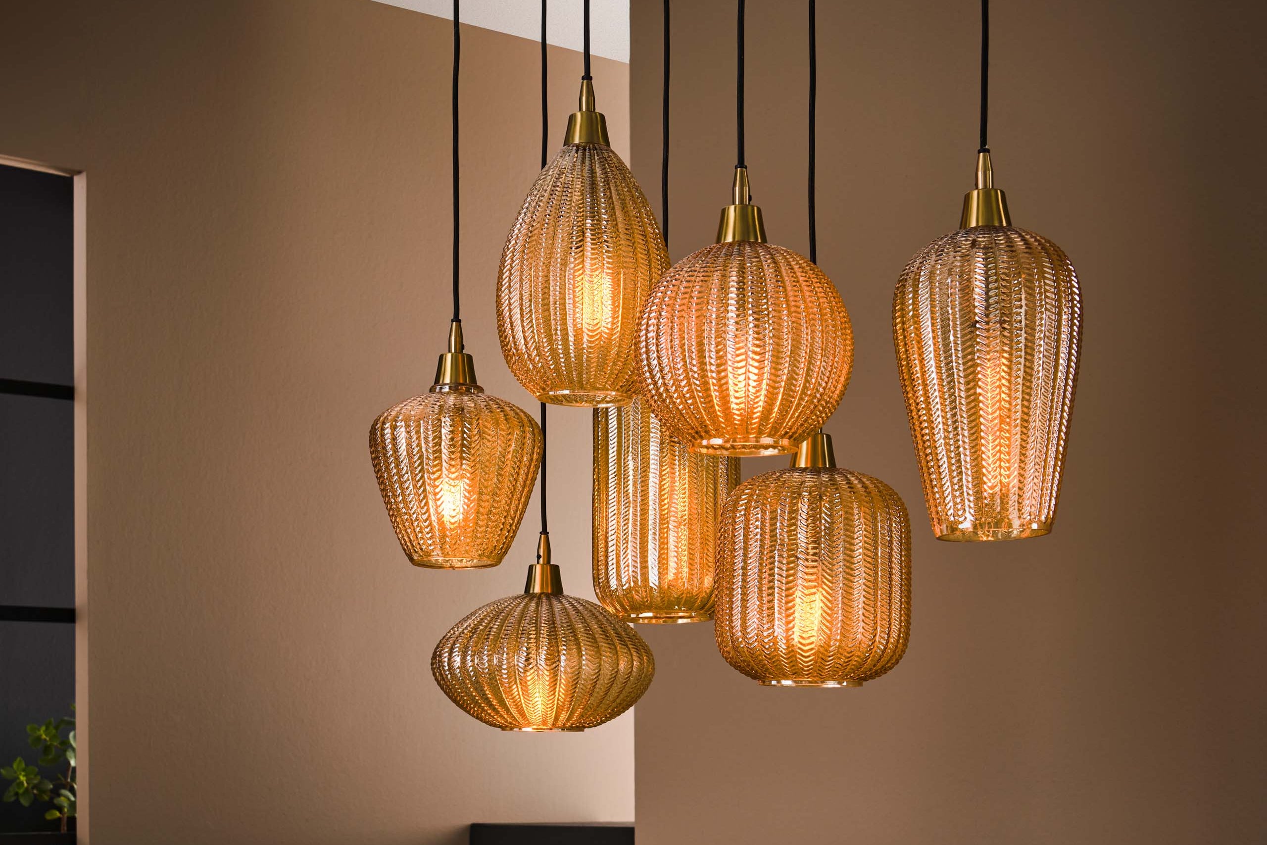 Pendant lamp "Lumina" – with handcrafted glass lampshades