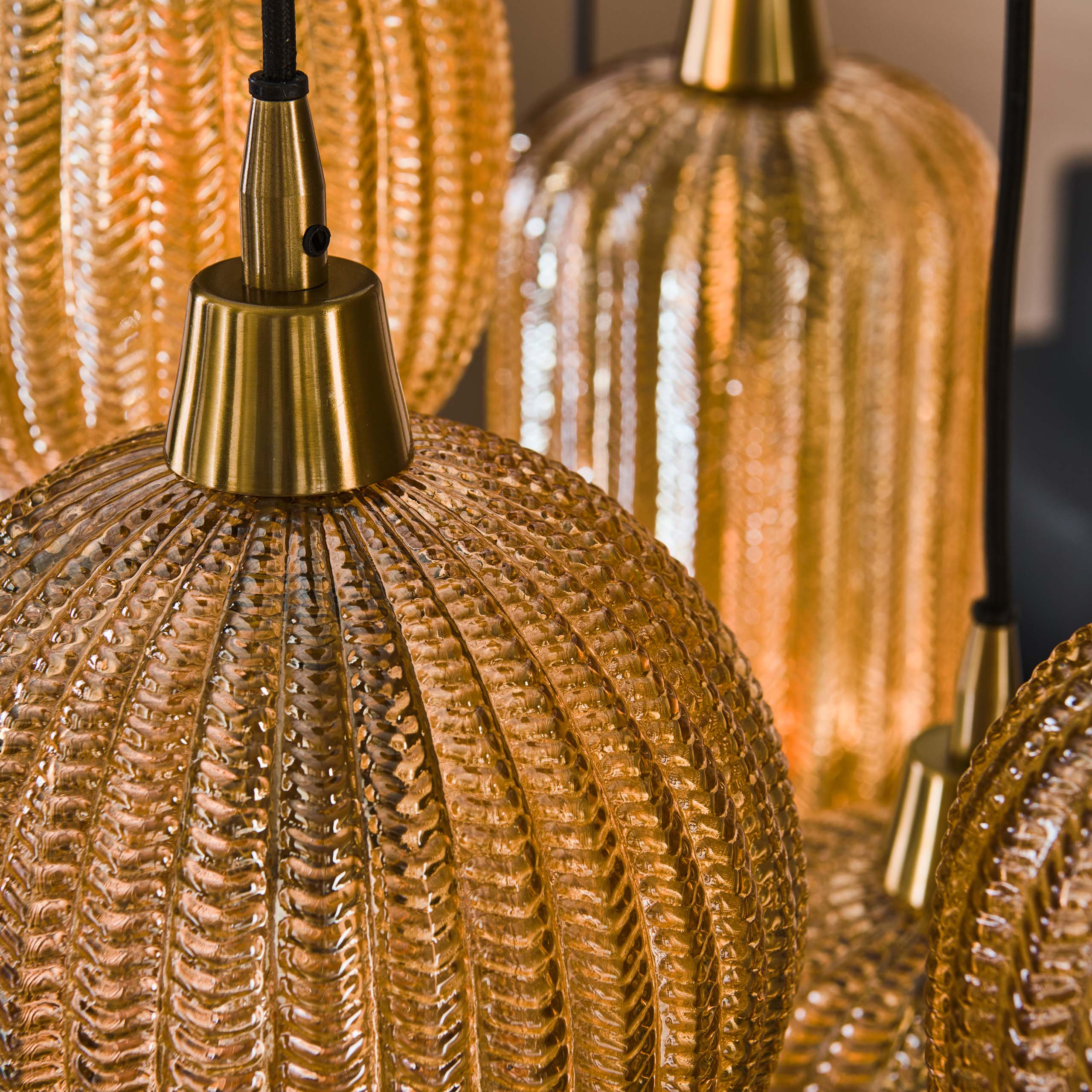 Pendant lamp "Lumina" – with handcrafted glass lampshades