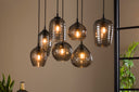 Pendant light Aurelia – with 7 lights in a smoked glass design and metal fitting