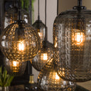 Pendant light Aurelia – with 7 lights in a smoked glass design and metal fitting