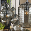 Pendant light Aurelia – with 7 lights in a smoked glass design and metal fitting
