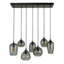 Pendant light Aurelia – with 7 lights in a smoked glass design and metal fitting