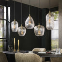Pendelleuchte Velutto – aus handgefertigtem Diamantglas mit 5 Leuchten