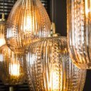 Pendelleuchte Velutto – aus handgefertigtem Diamantglas mit 5 Leuchten