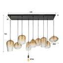 Pendant light Luxor" – with 9 lights and an amber color gradient