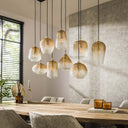 Pendant light Luxor" – with 9 lights and an amber color gradient
