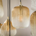 Pendant light Luxor" – with 9 lights and an amber color gradient