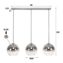 Pendant light Lumetto – smoked glass with color gradient and metal fitting