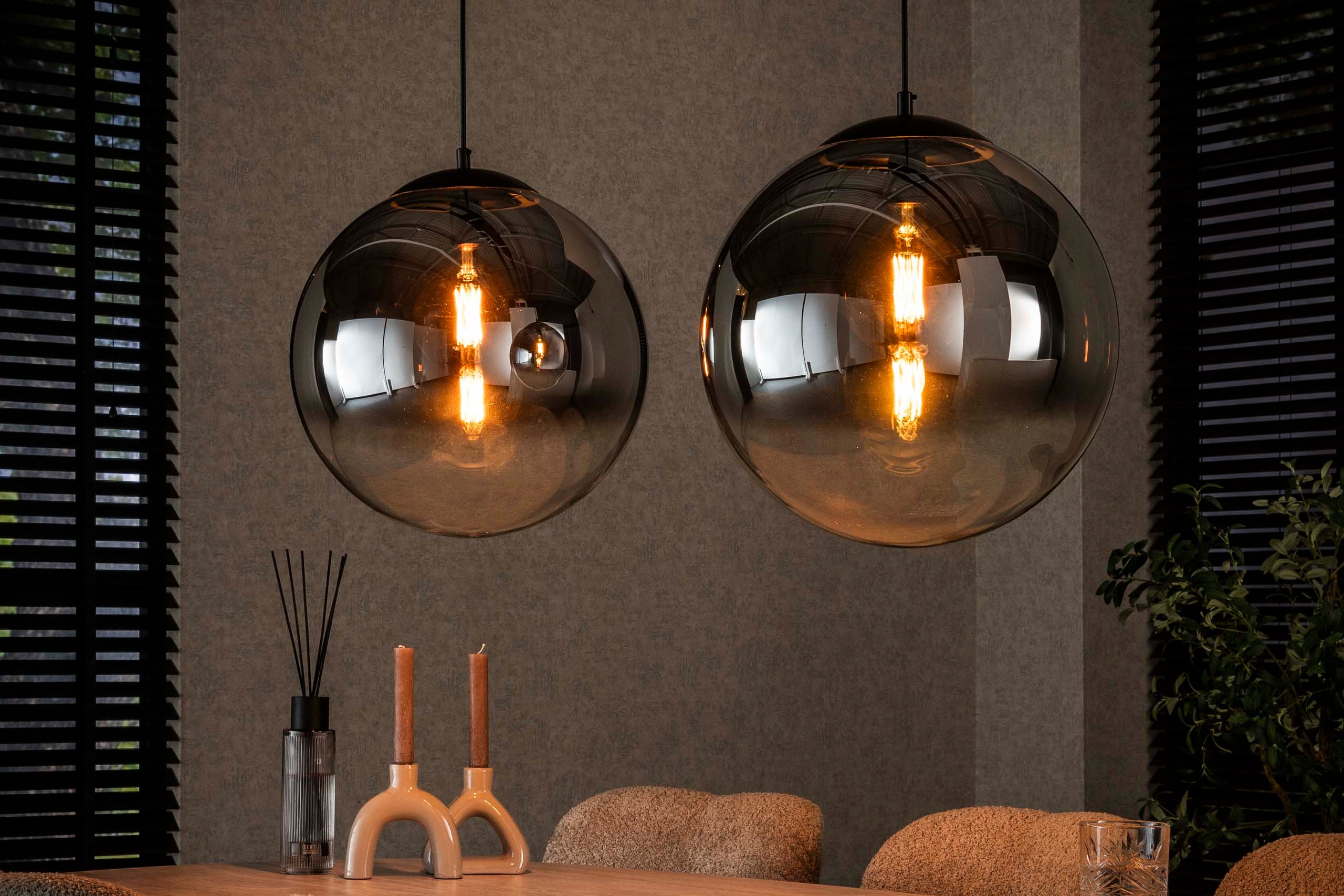 Pendant Light "Ceralis" – Smoke Glass with Gradient in Bubble Design
