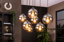 Pendant light Clarus – smoked glass with color gradient and metal fitting
