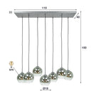 Pendant light Clarus – smoked glass with color gradient and metal fitting
