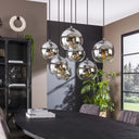 Pendant light Clarus – smoked glass with color gradient and metal fitting