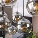 Pendant light Clarus – smoked glass with color gradient and metal fitting