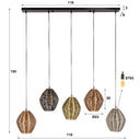 Pendant light Sereno – in the metal color combination black nickel, chrome, brass and copper