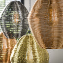 Pendant light Sereno – in the metal color combination black nickel, chrome, brass and copper