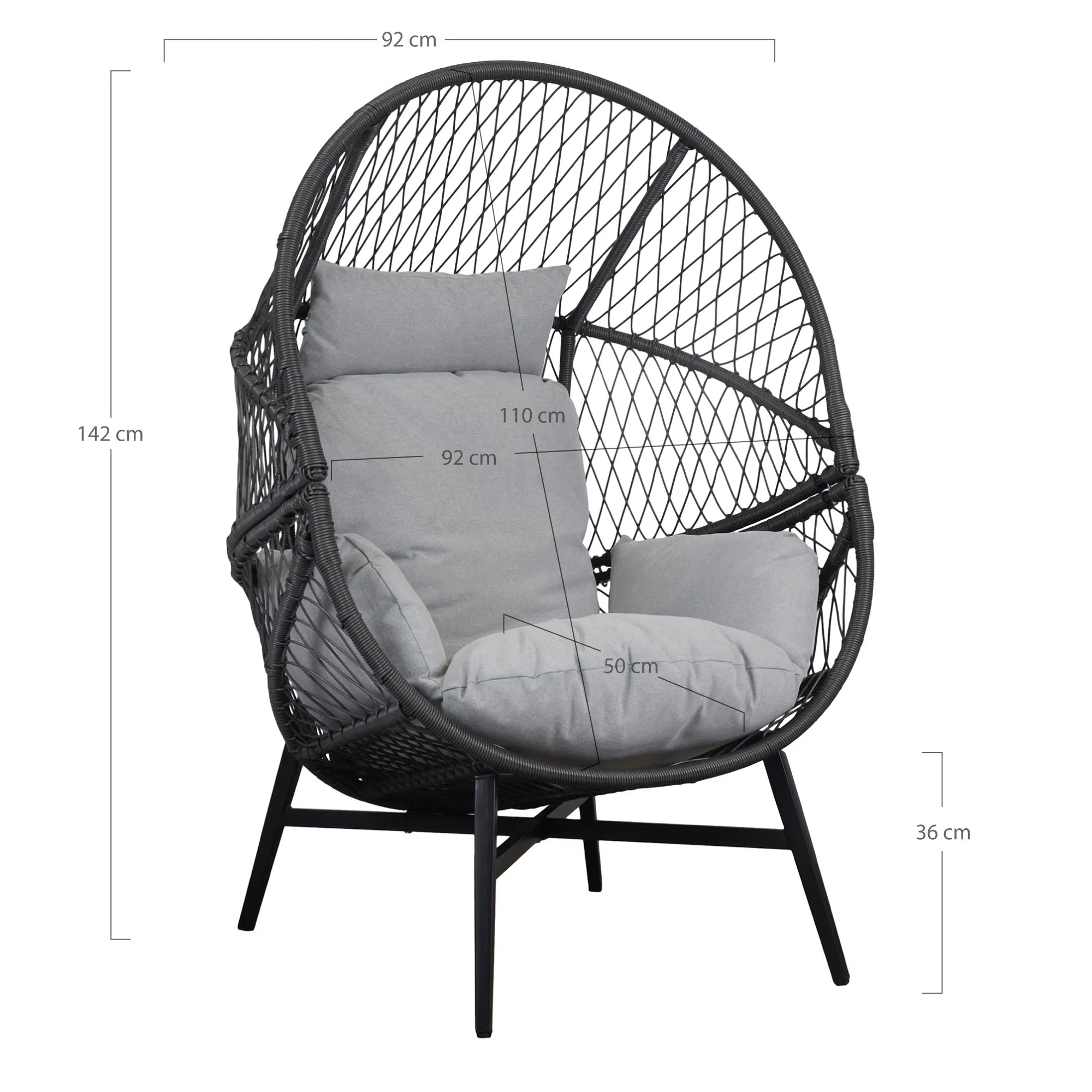 Marano lounge chair made of polyrattan including cushions