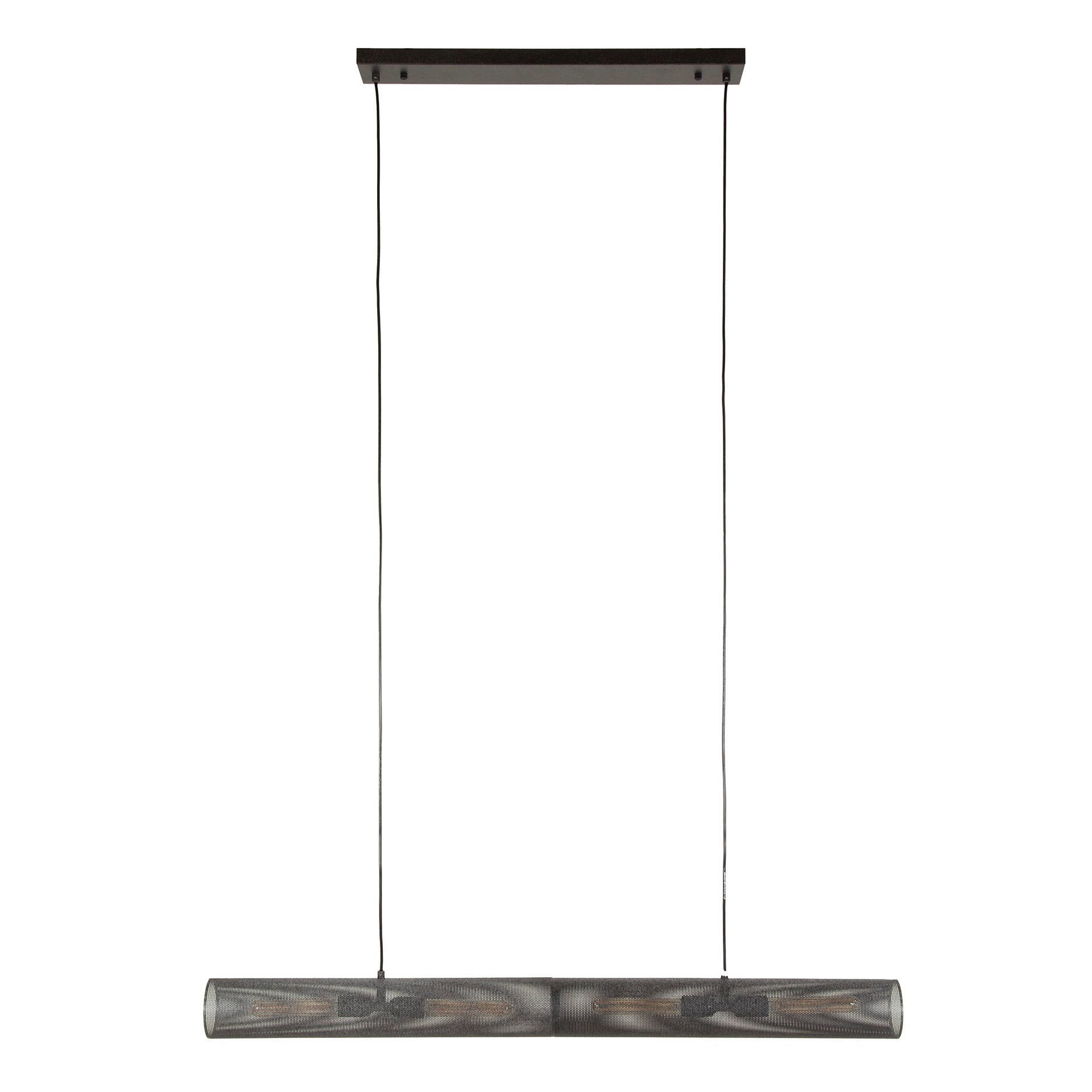 Pendant Light "Celvin" – With 4 Lights in Horizontal Tube-Mesh Design in Black