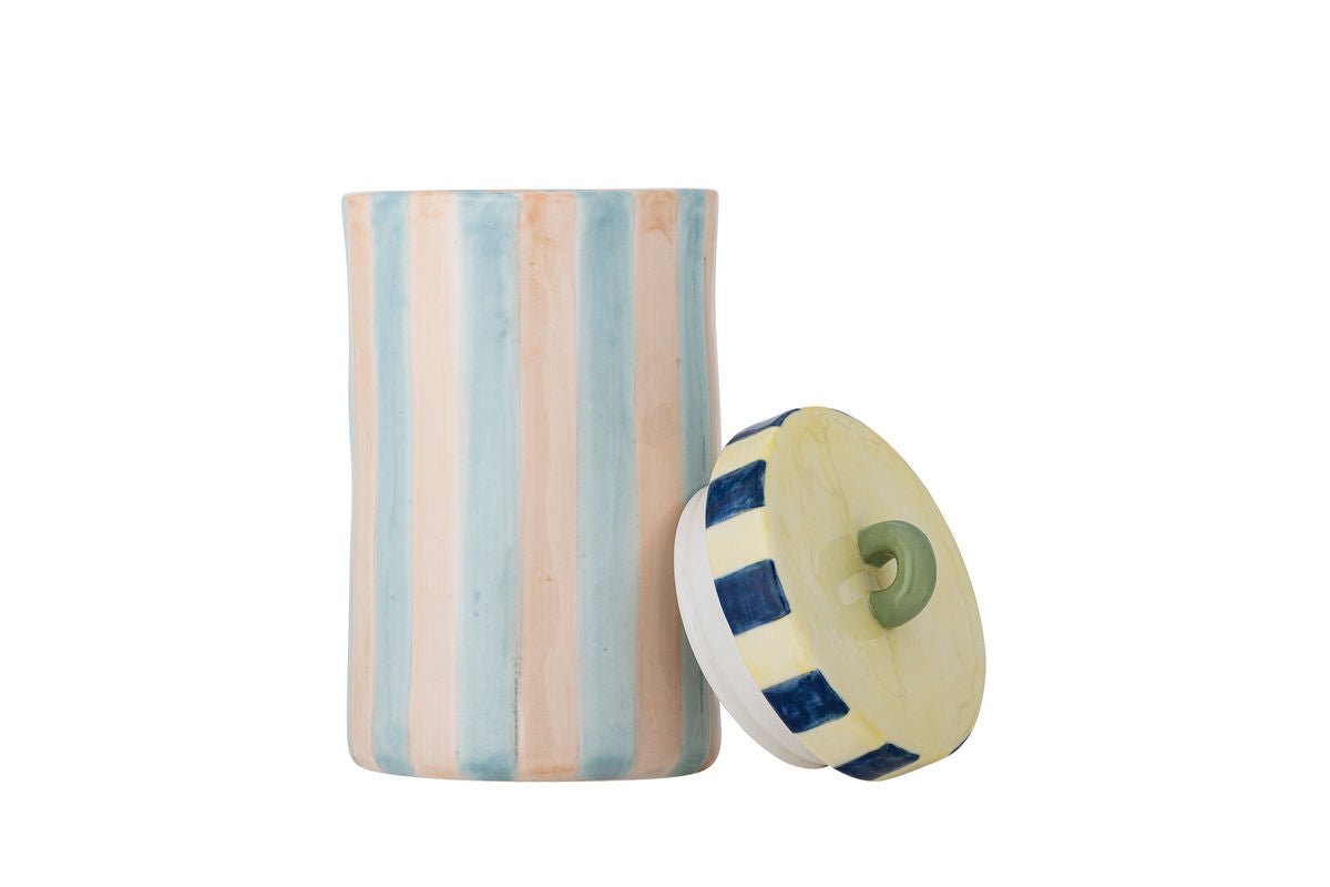 Livenza Storage Jar – Hand-Painted Stoneware Container with Lid
