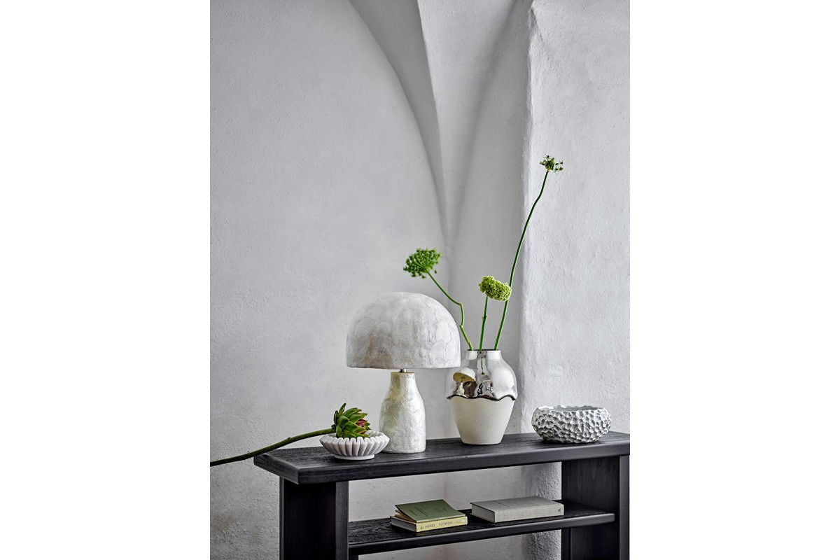 Vase Silena – elegant stoneware vase with silver glaze