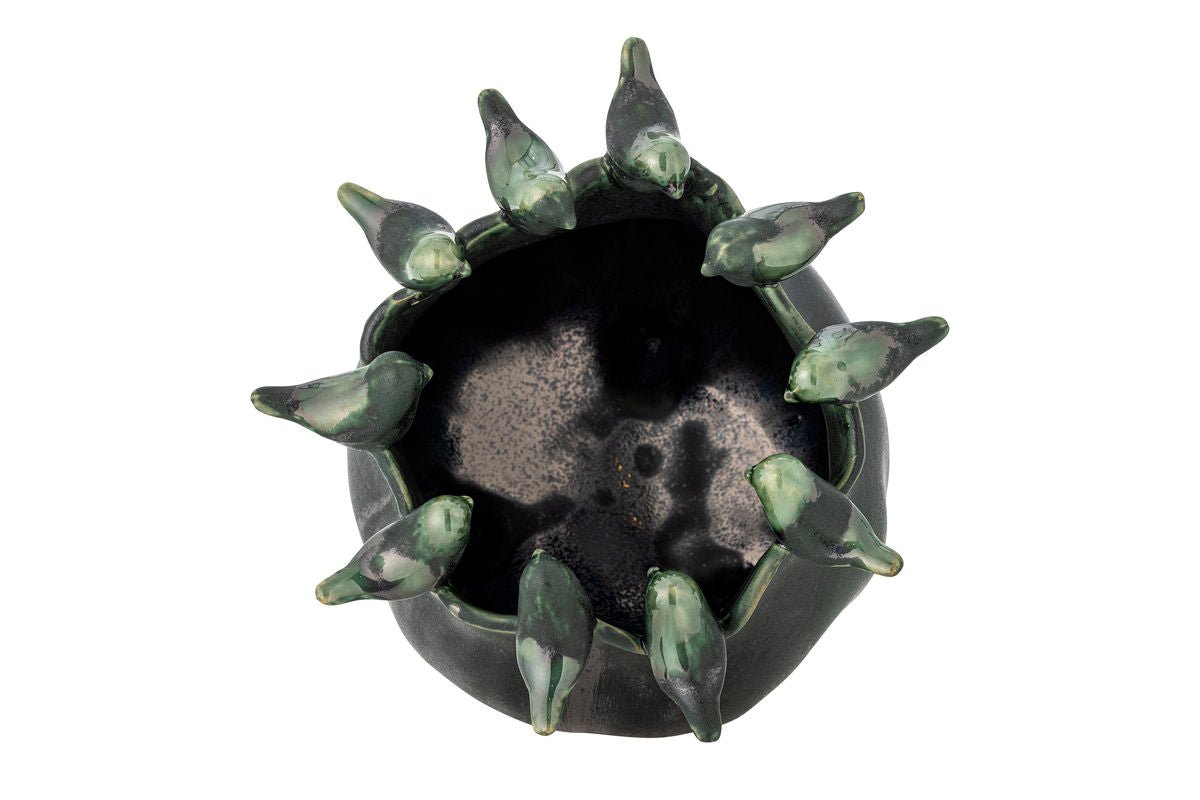 Flower Pot Fiora – Stoneware with Playful Bird Details