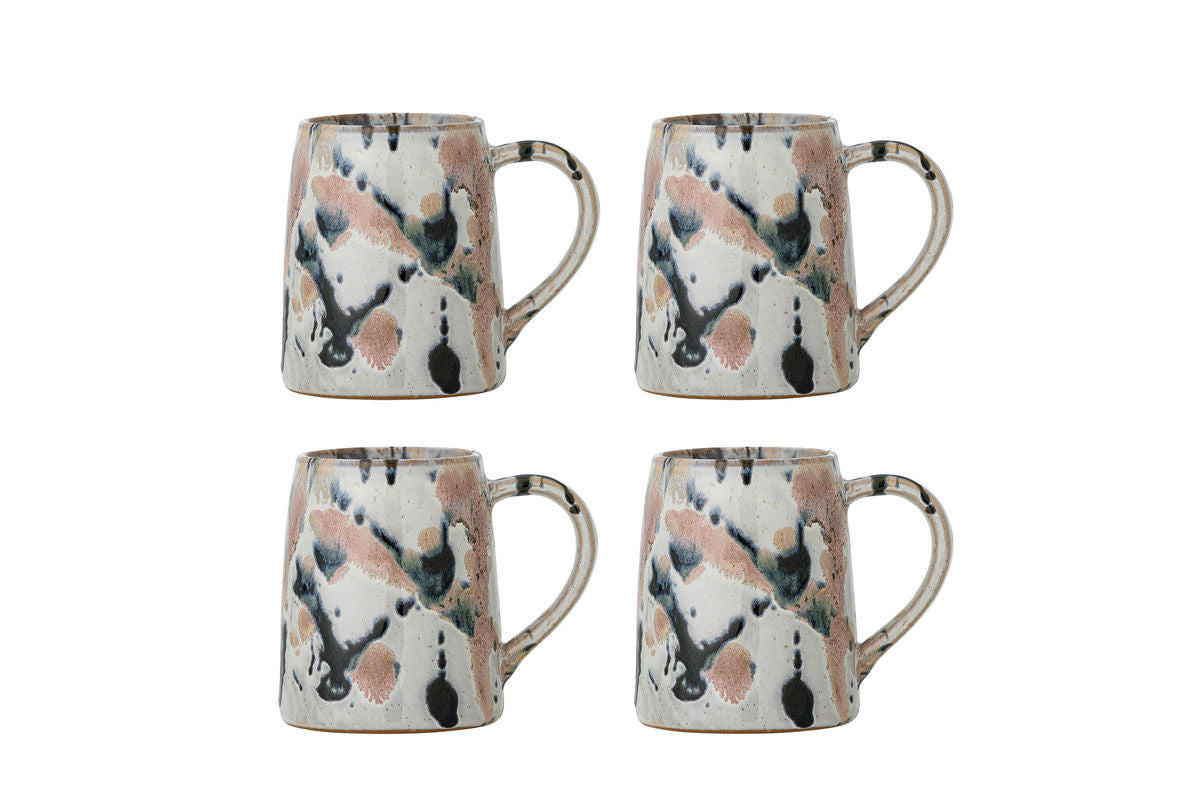 Jana Mug Set – Stoneware with Reactive Glaze (Set of 4)
