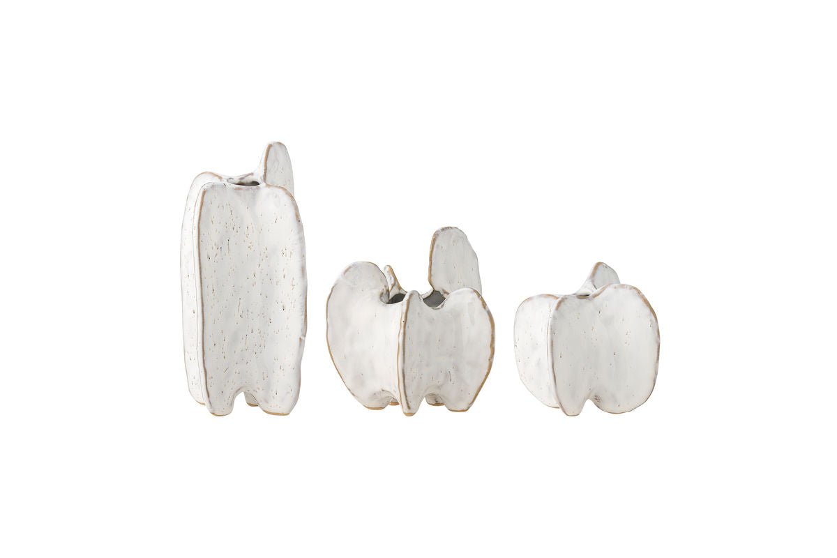 3-piece Set Vase Lela - White, made of Stoneware