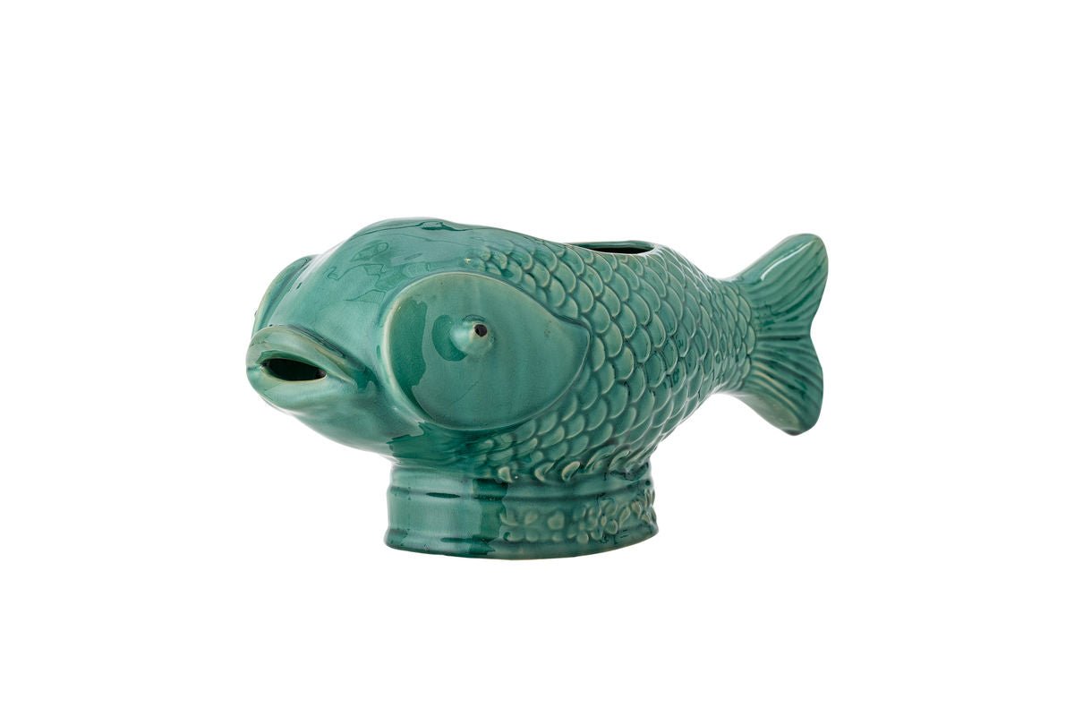Marino Flower Pot – Stoneware with Fish Shape in Green