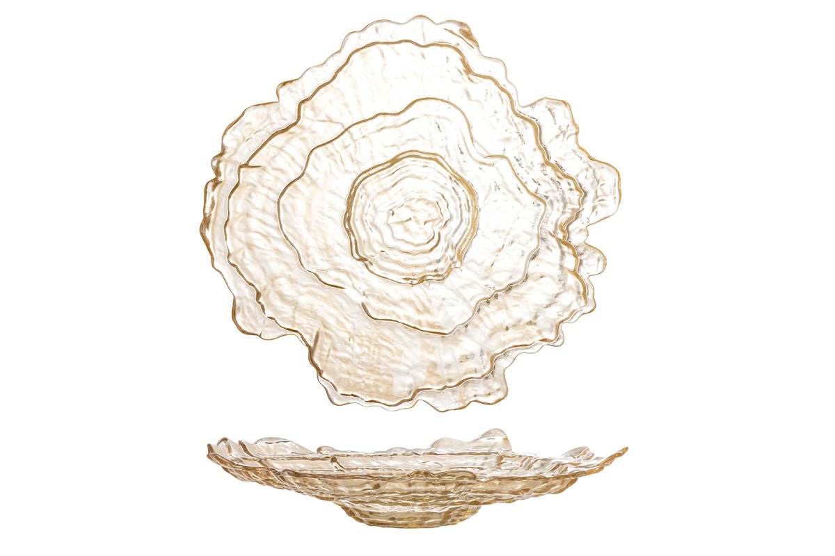 Bowl Amiri – made of glass in natural color with gentle wave shape