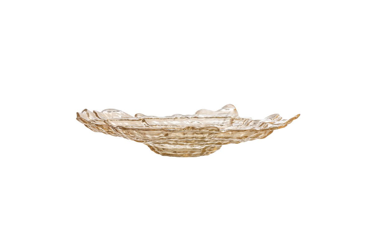 Bowl Amiri – made of glass in natural color with gentle wave shape