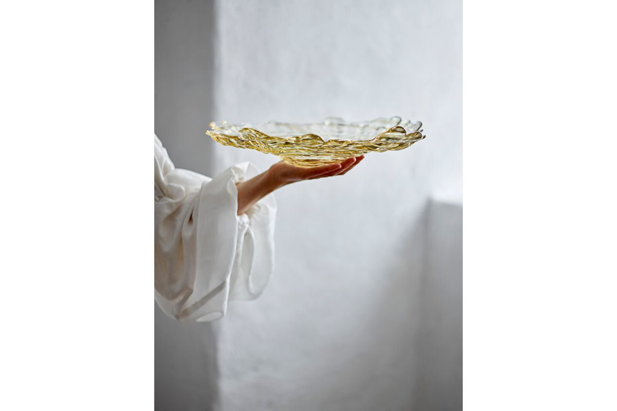 Bowl Amiri – made of glass in natural color with gentle wave shape