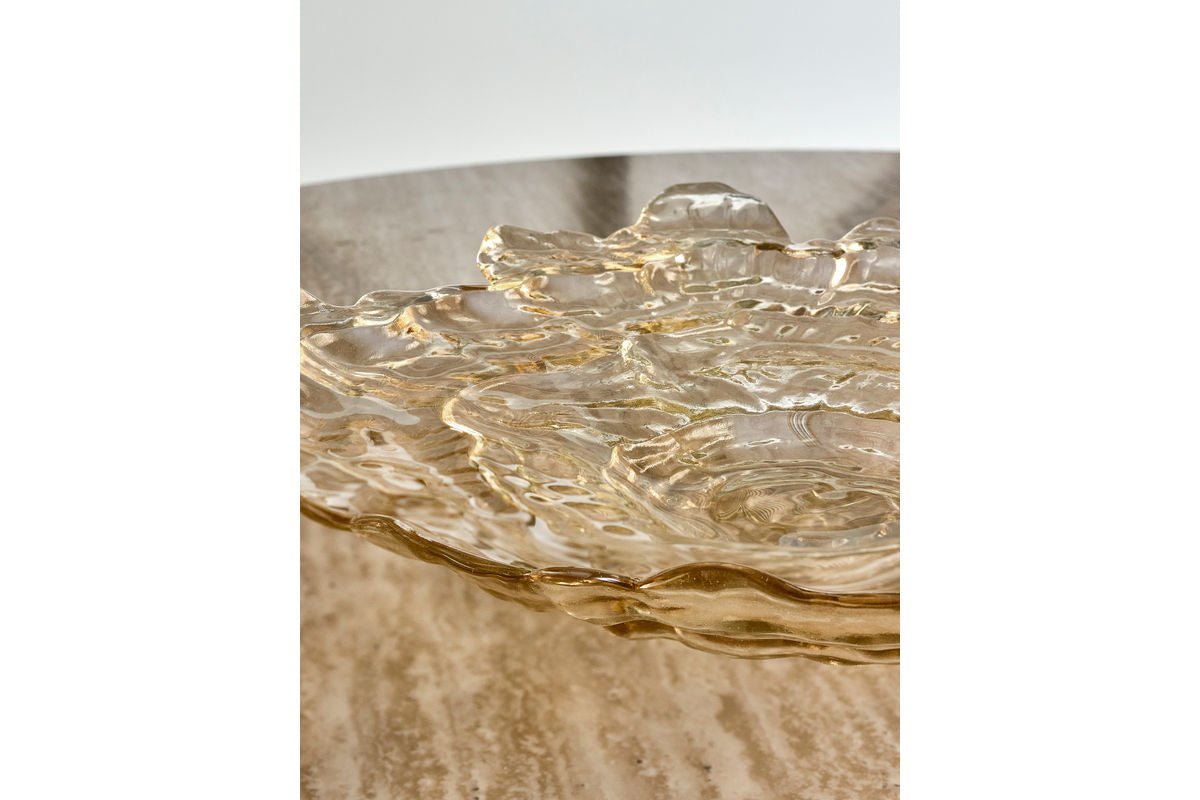 Bowl Amiri – made of glass in natural color with gentle wave shape