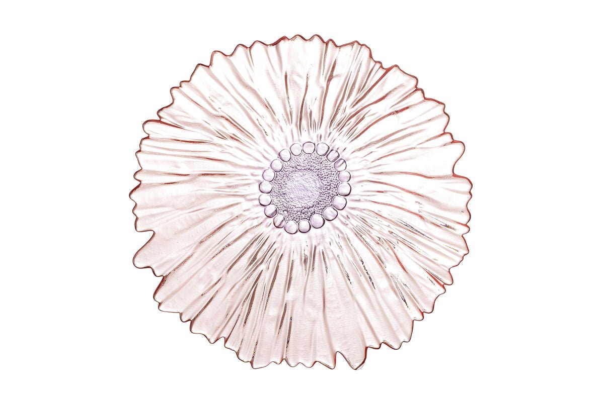 Bowl Claire – made of glass in Pink with floral character